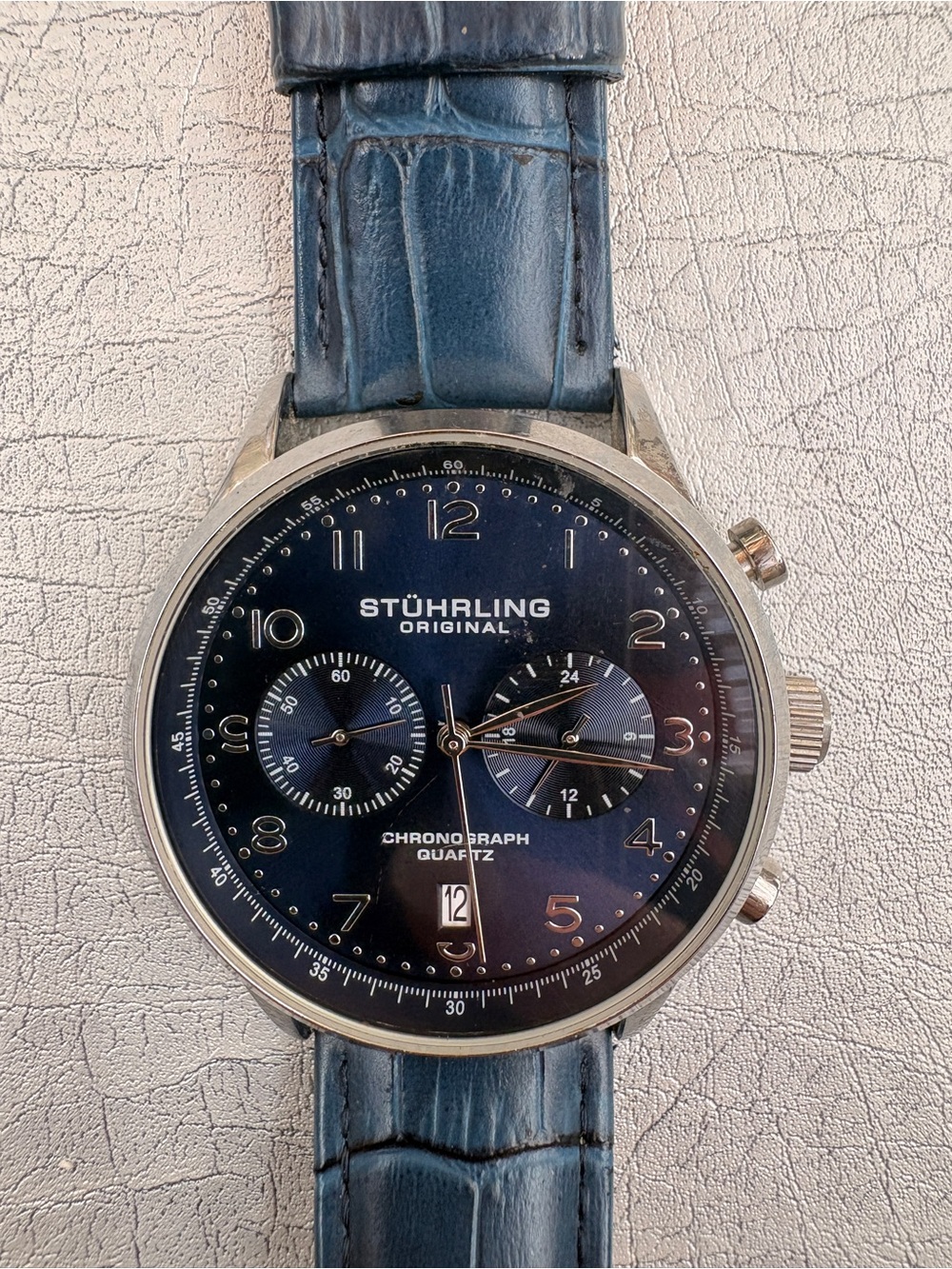 Stuhrling Original Men’s Blue Chronograph Quartz Watch